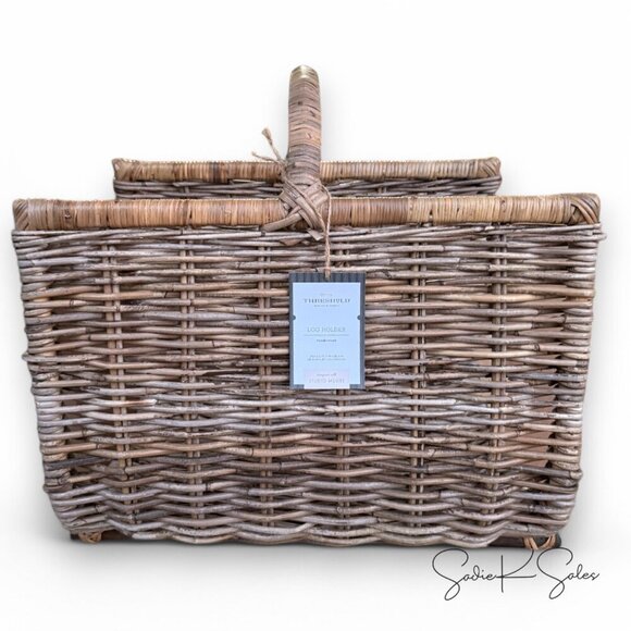 Studio McGee | Accents | Square Rattan Basket Dark Brown  20” Kooboo Rattan Log Holder Basket –‎ Threshold Studio McGee, Target 2021